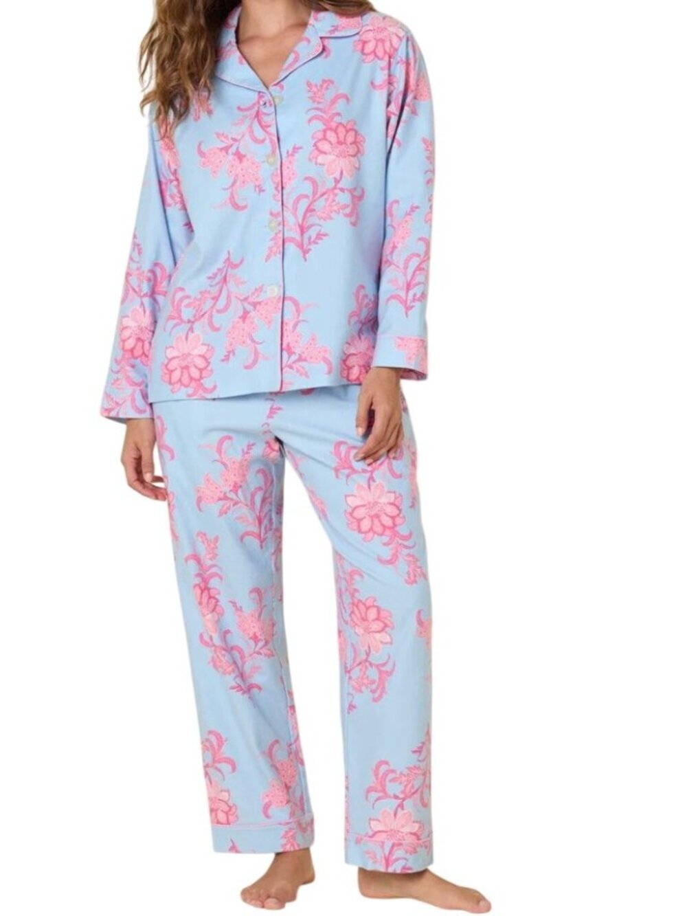 The Cats Pajamas Ava Flannel Pajama Set, Large NWT